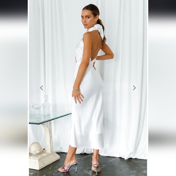 Hello Molly • Nobody's Love Maxi Dress White Satin Dress - Picture 3 of 6